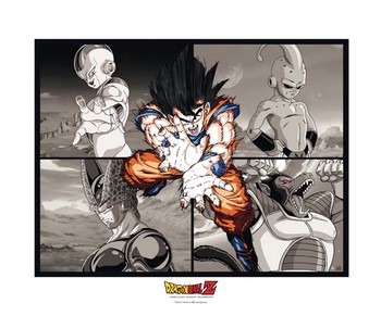 Collector Artprint DBZ Son Goku & Enemies (50x40)