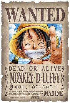 Parchemin "Avis de recherche Luffy"
