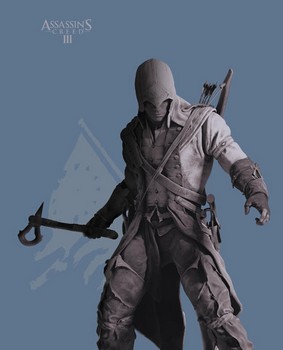 T-shirt assassin's creed III bleu connor debout